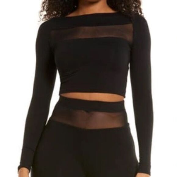 Naked Wardrobe Mesh Insert Crop Top - Picture 1 of 5